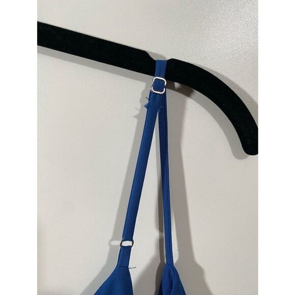 Lulu’s Manhattan Moment Blue Ruffled Midi Wrap Dress in Royal Blue Size Large - Picture 6 of 10